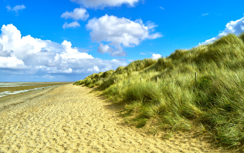 Prestatyn Beach sand dunes near rhyl in north wales